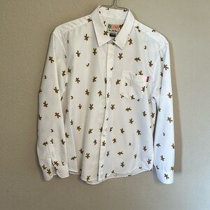 Men’s Gingerbread Cookie button up shirt sz XL